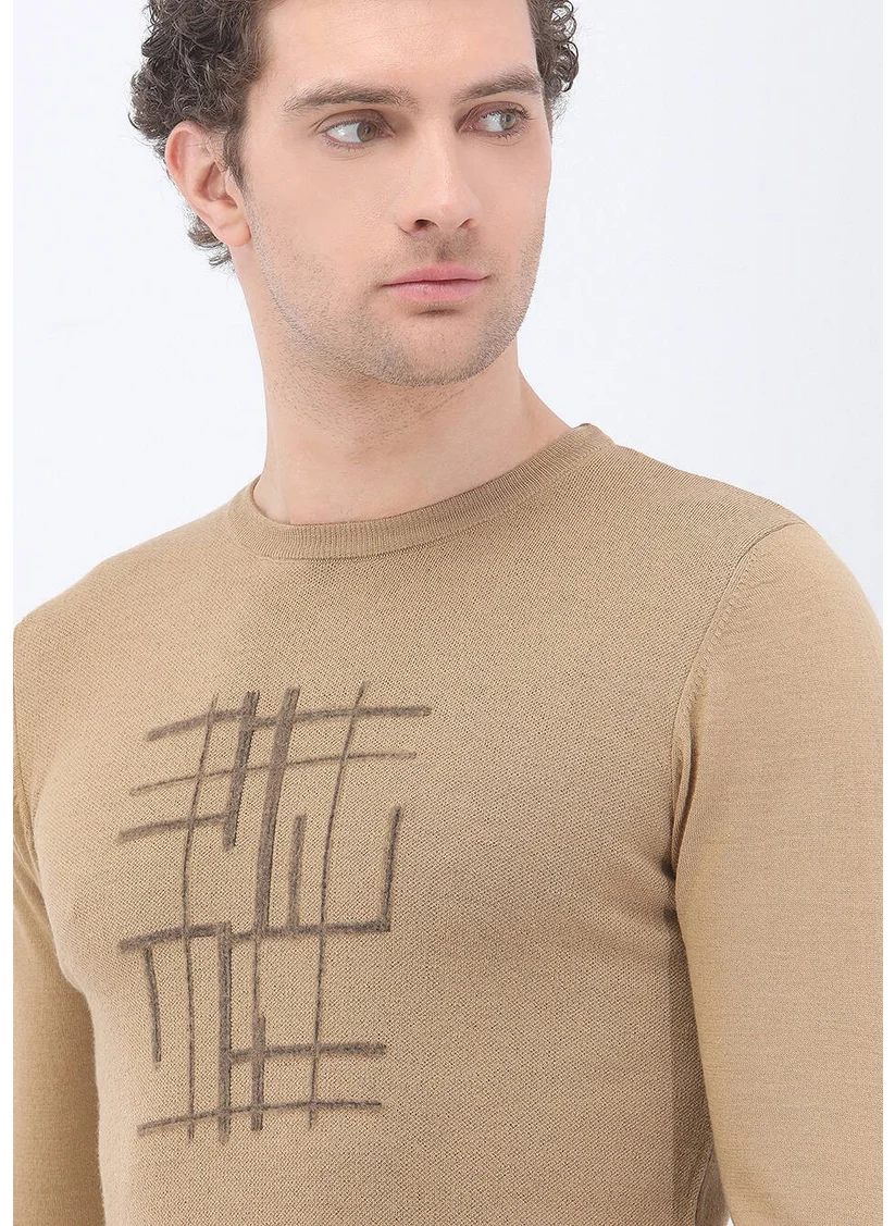 كيب Camel Hair Crew Neck Wool Blend Knitwear