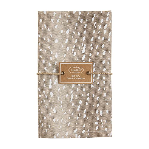 Mud Pie Animal Print Cloth Napkin Set Fawn 18 x 18