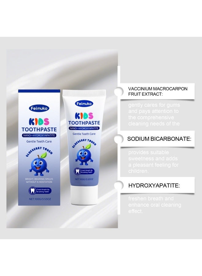 Feimuko Toddler Toothpaste, Nano Hydroxyapatite Toothpaste, Probiotics, Vitamins, Xylitol Tooth Paste Kids | Remineralizing | Natural | Plant-Based Foam - Image 4