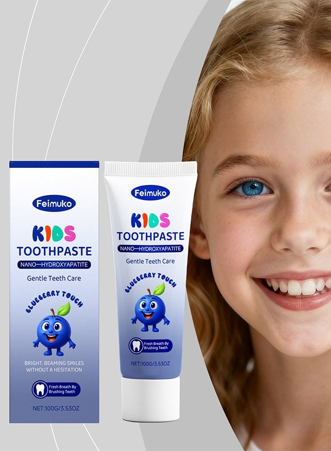 Feimuko Toddler Toothpaste, Nano Hydroxyapatite Toothpaste, Probiotics, Vitamins, Xylitol Tooth Paste Kids | Remineralizing | Natural | Plant-Based Foam - Image 1