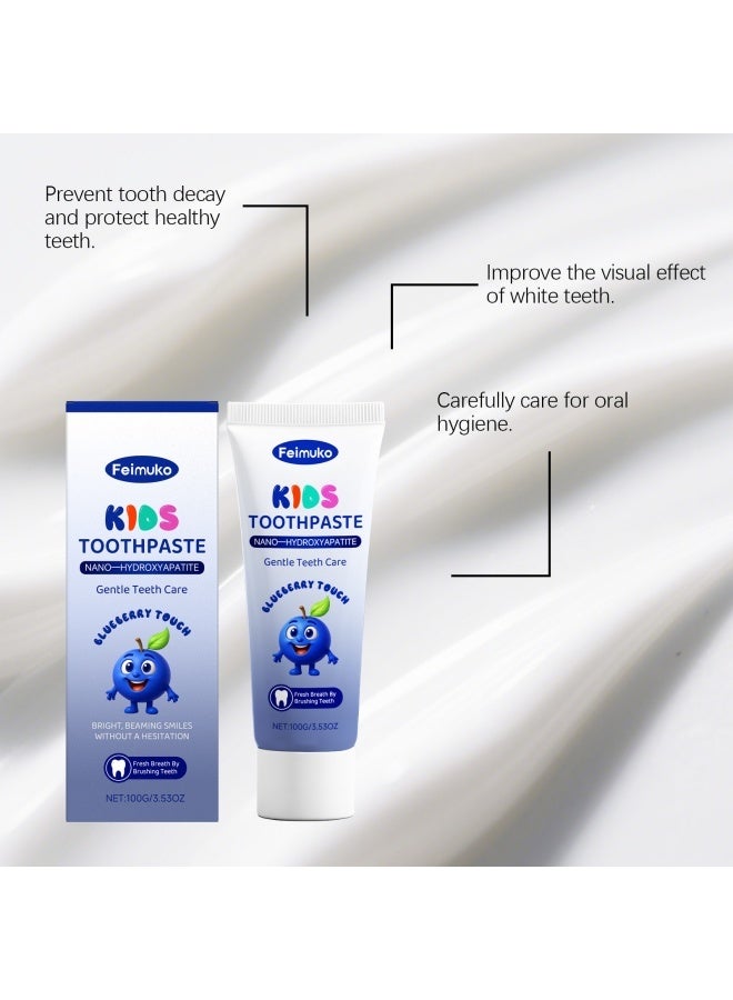 Feimuko Toddler Toothpaste, Nano Hydroxyapatite Toothpaste, Probiotics, Vitamins, Xylitol Tooth Paste Kids | Remineralizing | Natural | Plant-Based Foam - Image 3