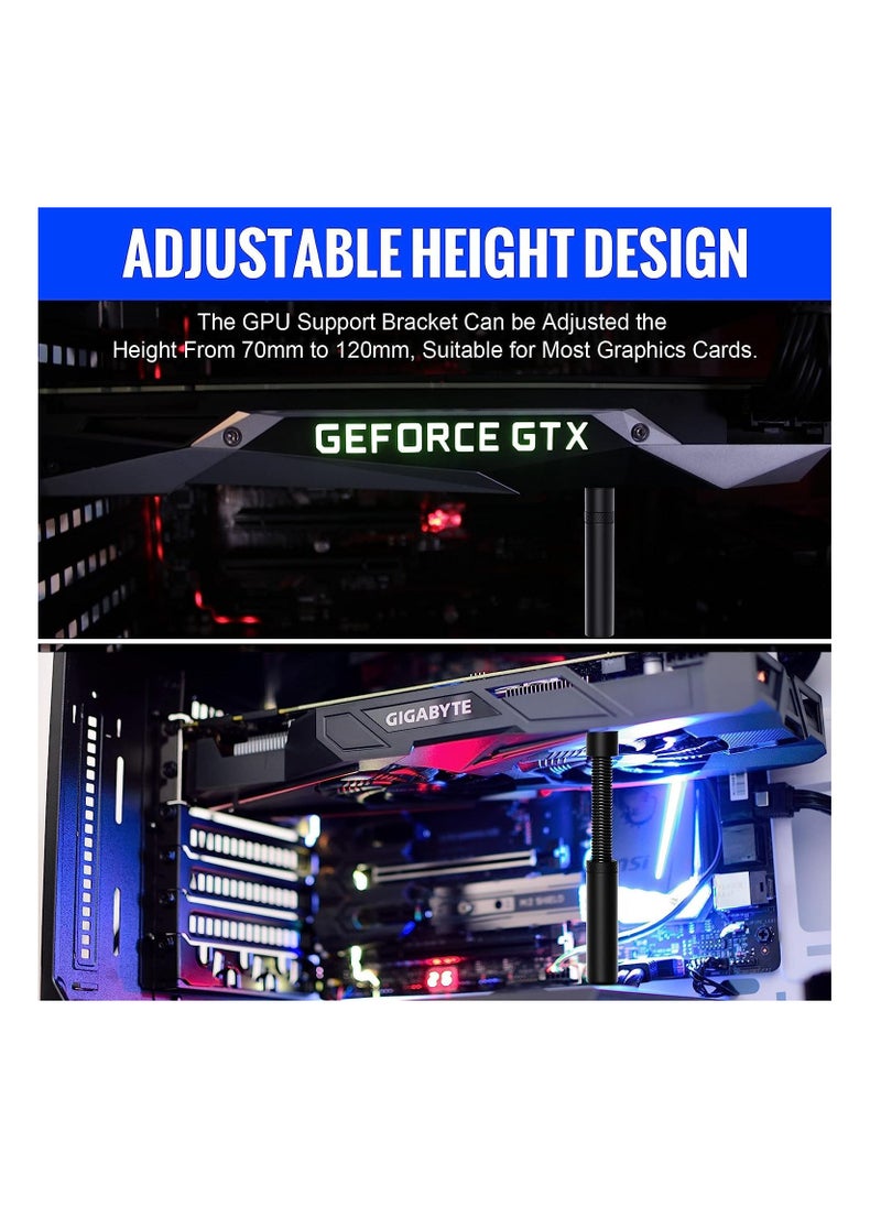 Anmi - GPU Support Bracket, Graphics Video Card Brace with Height Adjustable, Anti Sag Holder for Universal Graphics Card Sag, GPU Stand with Magnet and Rubber Pad - Image 1