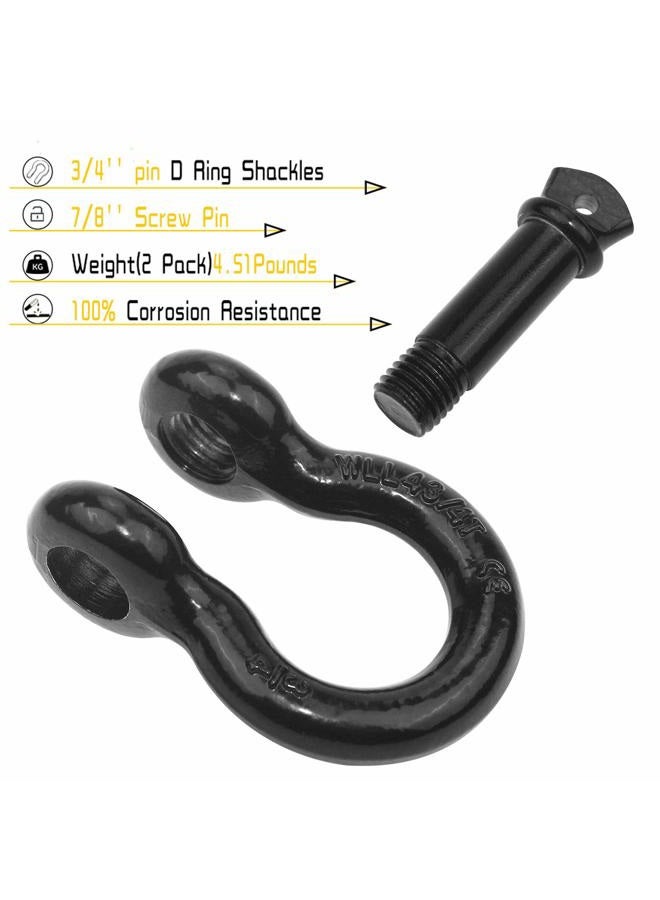 Robbor Shackles 3/4"(2 Pack) D-Ring Shackle Rugged 28.5 Ton (57,000 Lbs) Maximum Break Strength Heavy Duty Tow Shackles Perfect Shackle work with Tow Strap, Winch, Off-Road Jeep Truck Vehicle Recovery - Image 4