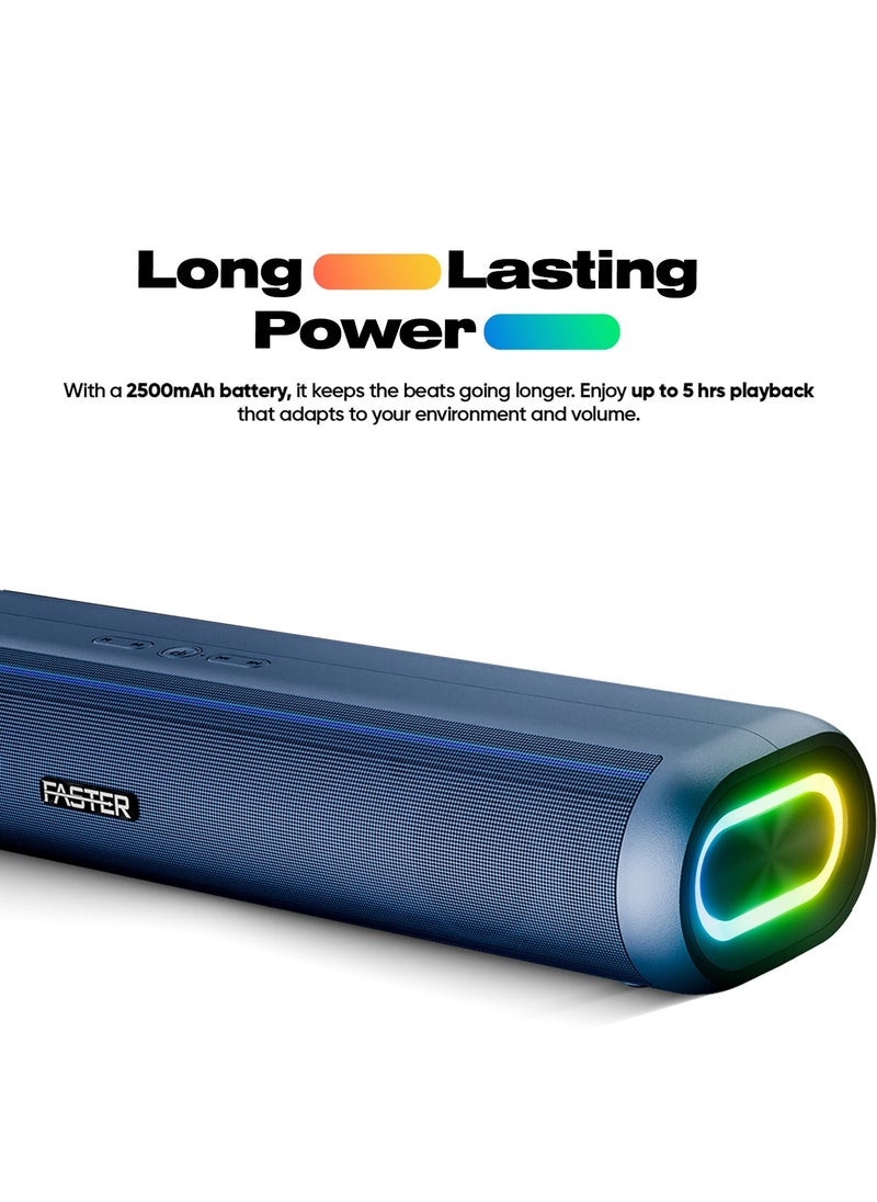 Faster NEXON Z30 Portable 30W Bluetooth Speaker - Wireless Speaker for PC, Laptop, TV, Smartphone & Tablet - Mini Home Theater with Surround Sound - USB/Aux/TF Card Support, Plug & Play - Deep Rich Powerful Sound (Blue)  - Image 3