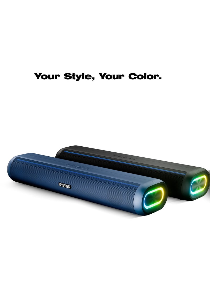 Faster NEXON Z30 Portable 30W Bluetooth Speaker - Wireless Speaker for PC, Laptop, TV, Smartphone & Tablet - Mini Home Theater with Surround Sound - USB/Aux/TF Card Support, Plug & Play - Deep Rich Powerful Sound (Blue)  - Image 5