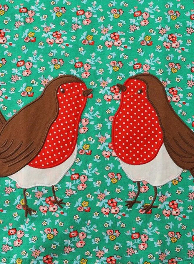 YUNIQEE Floral Bird Appliqué Dress