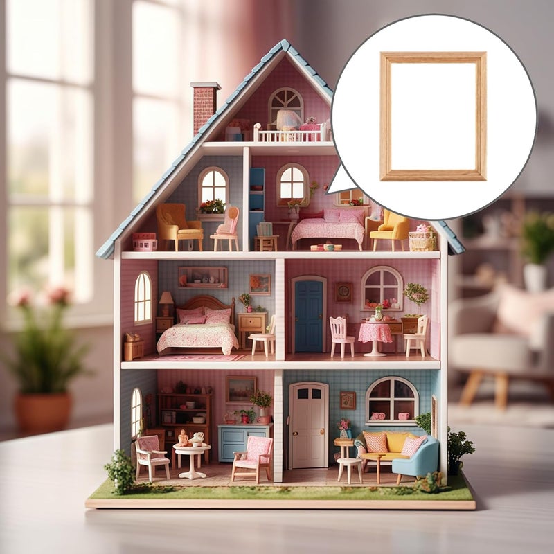 30 Wooden Look Mini Picture Frames – Small 3.0 X 2.4 X 0.24 in Plastic Photo Holders for Dollhouses, Arts & Crafts, Wall Displays, and Creative DIY Projects - Image 5