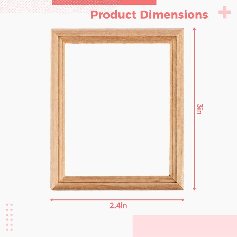 30 Wooden Look Mini Picture Frames – Small 3.0 X 2.4 X 0.24 in Plastic Photo Holders for Dollhouses, Arts & Crafts, Wall Displays, and Creative DIY Projects - Image 2
