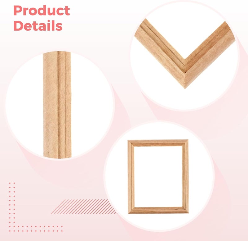 30 Wooden Look Mini Picture Frames – Small 3.0 X 2.4 X 0.24 in Plastic Photo Holders for Dollhouses, Arts & Crafts, Wall Displays, and Creative DIY Projects - Image 3