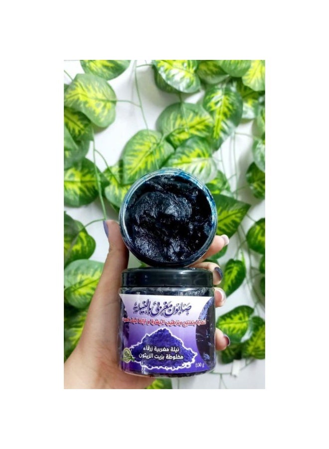 صابون النيلة الزرقاء المغربي الأصلي: تفتيح فوري، توحيد للون، وإزالة للجلد الميت - Image 3