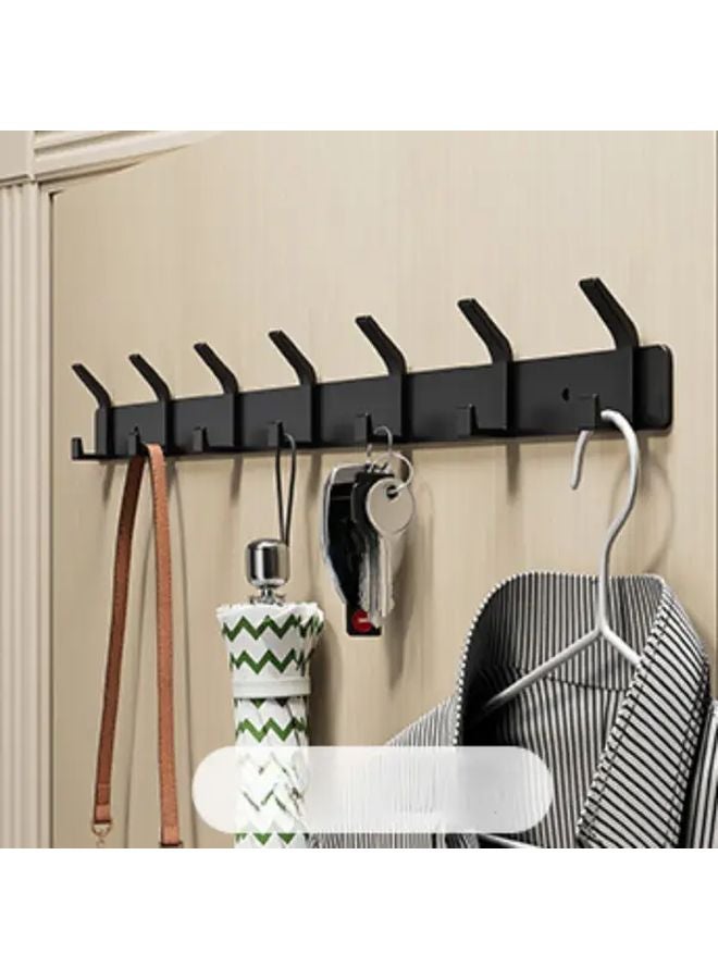 Black 5 Hooks Double Layer Heavy Duty Coat Rack Door Back Storage Hanger For Bathroom Bedroom - Image 2
