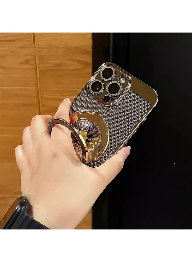 Genric And Innovative Universal Back Cover For IPhone 14 Pro Max With Stand In Gold - Image 2