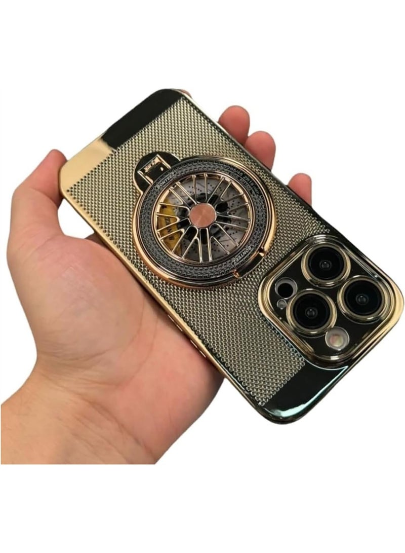 Genric And Innovative Universal Back Cover For IPhone 14 Pro Max With Stand In Gold - Image 1