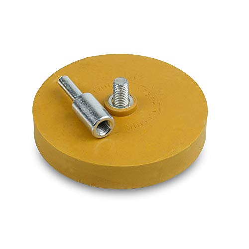 WEUPE Rubber Eraser Wheel Tool Kit - 4 inc Pad & Arbor, Power Drill Attachment for Removing Pinstripes, Adhesives, Stickers, Vinyl Decal Remover for Cars, Boats, RVs and Trucks - Image 2