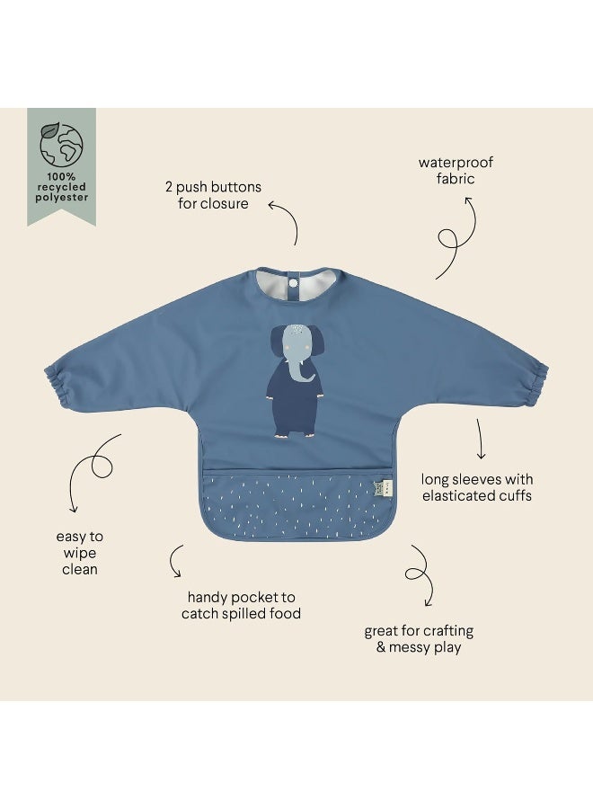 Trixie Waterproof Long Sleeve Bib With Pocket , Mrs. Elephant - Image 2