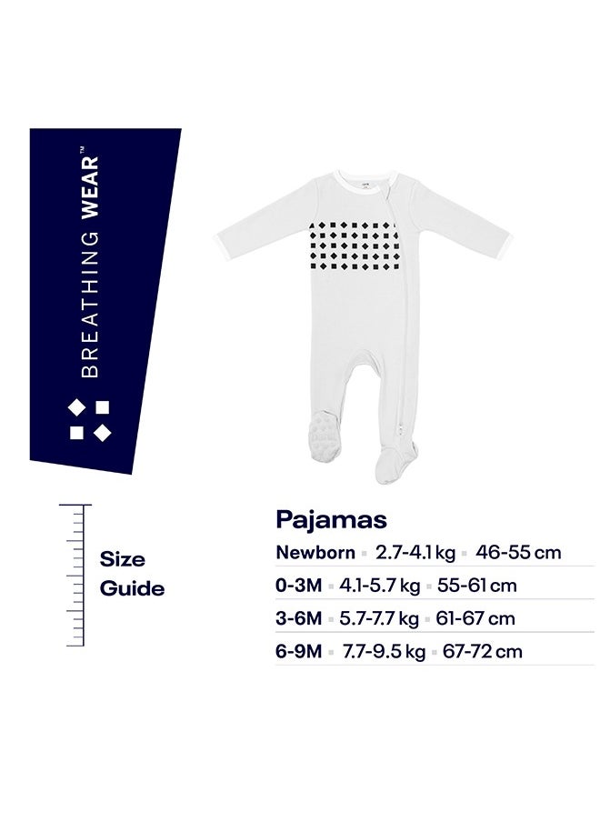 Nanit Breathing Wear Baby Pajamas – 100% Cotton, Double Zipper, Footed Pjs With Mitten Cuffsworks With Pro Baby Monitor To Track Breathing Motion Sensor - Free, Size 0M Newborn, Pebble Grey  - Image 2