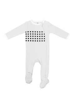 Nanit Breathing Wear Baby Pajamas – 100% Cotton, Double Zipper, Footed Pjs With Mitten Cuffsworks With Pro Baby Monitor To Track Breathing Motion Sensor - Free, Size 0M Newborn, Pebble Grey  - Image 1