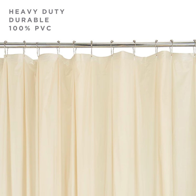 Bath Bliss PVC Standard Shower Curtain Liner | 3G | 70"x 72" | Magnetic Hem | Beige - Image 2