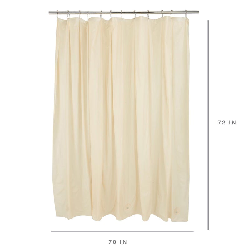 Bath Bliss PVC Standard Shower Curtain Liner | 3G | 70"x 72" | Magnetic Hem | Beige - Image 4
