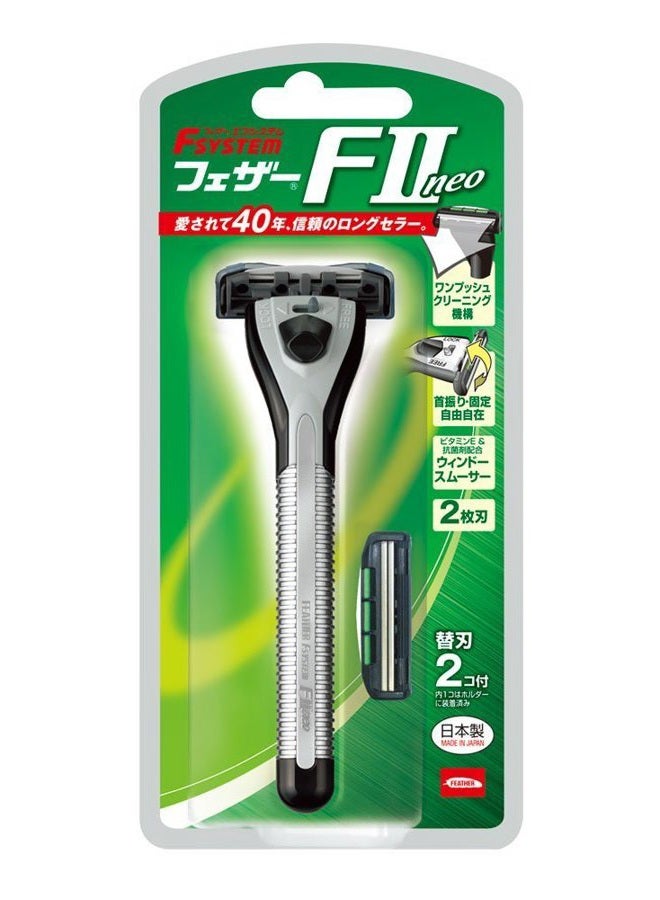 Japanese Safety Razor Rasor F-system F2 NEO Holder Blades Made in Japan