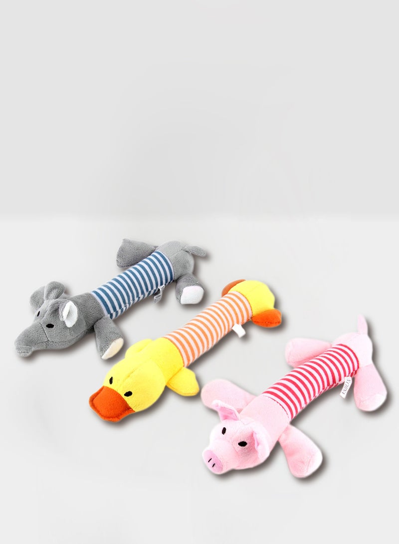 OUTAD Chew Squeaker Squeak Plush Sound Toy Orange/Yellow 250x30x110mm - Image 1