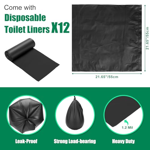 PAHTTO Portable Toilet for 5 Gal Buckets, Snap-on Seat with Lid - Including Storage & Disposable Bags, Ideal for Camping, Hiking, Emergencies, Cars, Boats - Image 4