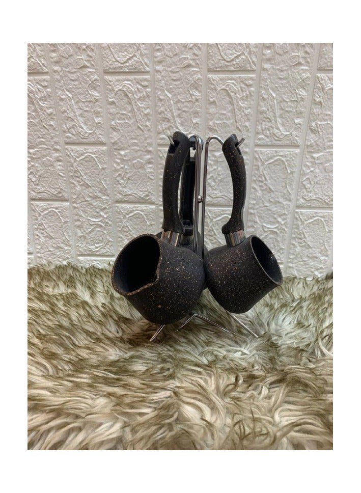 طقم إبريق قهوة دائري من الجرانيت - Image 2