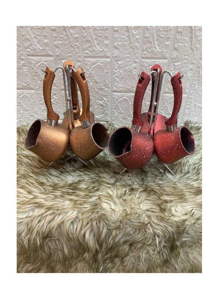 طقم إبريق قهوة دائري من الجرانيت - Image 3