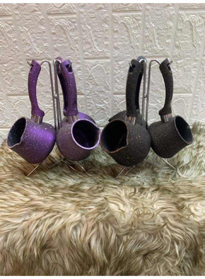 طقم إبريق قهوة دائري من الجرانيت - Image 4