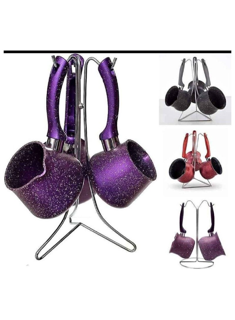 طقم إبريق قهوة دائري من الجرانيت - Image 1