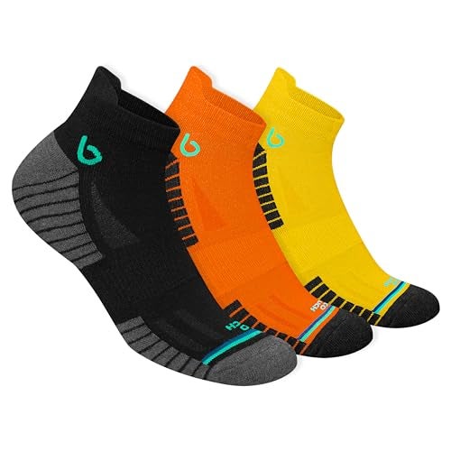 BAMBOS Bamboo Cotton Ankle Length Socks For Men Anti-Microbial Ultra Soft Padded Ankle Socks, Pack Of 3 Multicoloured - Image 1