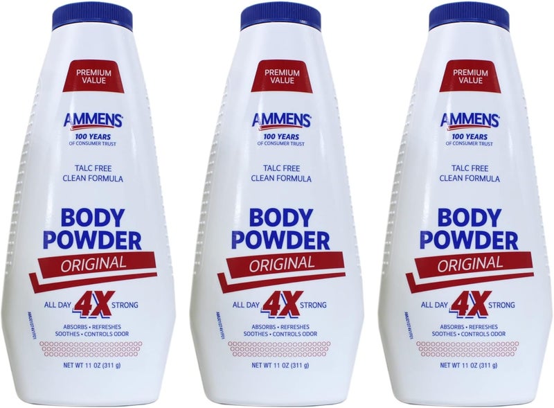 Ammens Original Body Powder - Talc Free Medicated Powder (Pack of 3, 11 OZ Each) - Image 1
