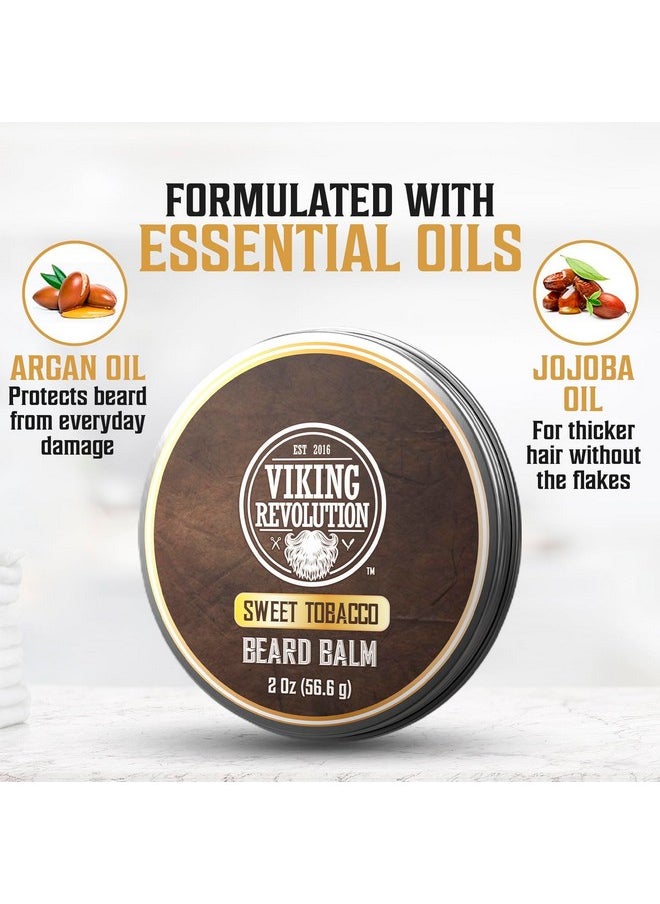 Viking Revolution - Sweet Tobacco Beard Balm - Beard Butter With Argan Oil, Beard Softener For Men With Jojoba Oil - Beard Moisturizer For Men With Beeswax - Beard Wax For Men (2Oz, 1 Pack) - Image 1