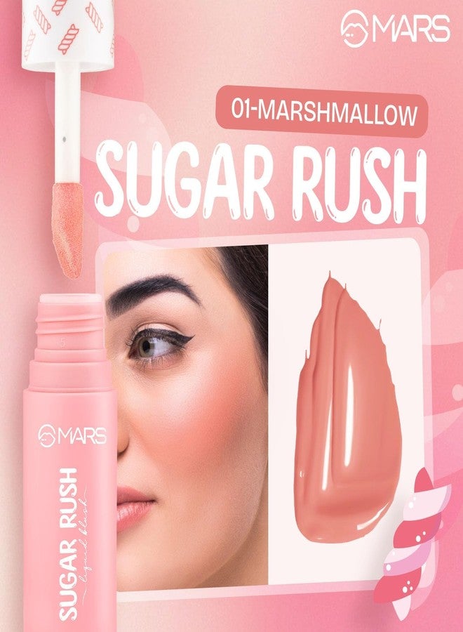 premium Sugar Rush Liquid Blush (4.5ml) (01-MARSH MALLOW) | High-Pigmentation | Lightweight Formula | Dewy Matte Finish | Long-Lasting | Smooth Radiant Glow | Easy Doe-Foot Applicator sh-7711 - Image 2