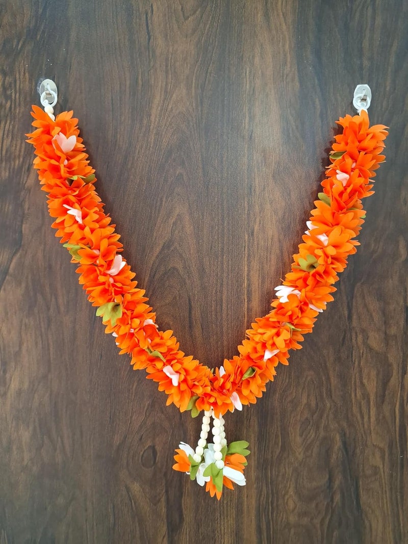 Fresh Flower Garland for Diwali Holi Christmas New Year Birthday Wedding Party Decoration Org Mixed Kada 22 Inches - Image 1