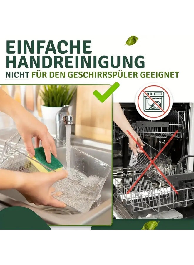 كيتشينو مجموعه من 6 صناديق تخزين الثلاجة، سلة قمامة بلاستيكية شفافة للثلاجة، الفريزر، خزانة المطبخ وتنظيم مستحضرات التجميل,صناديق قابلة للتكديس,حاويات قابلة لإعادة الاستخدام,مادة آمنة للطعام,منظمات المنزل,صناديق متعددة الأغراض - Image 5