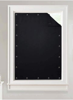 Temporary Blackout Blinds Curtain for Window Travel Portable Adjustable Suckers Sunlight Blocking Blinds Thermal Insulated Curtains for Storage Room Basement, Black, 51 by 78 Inch, 1 Pc