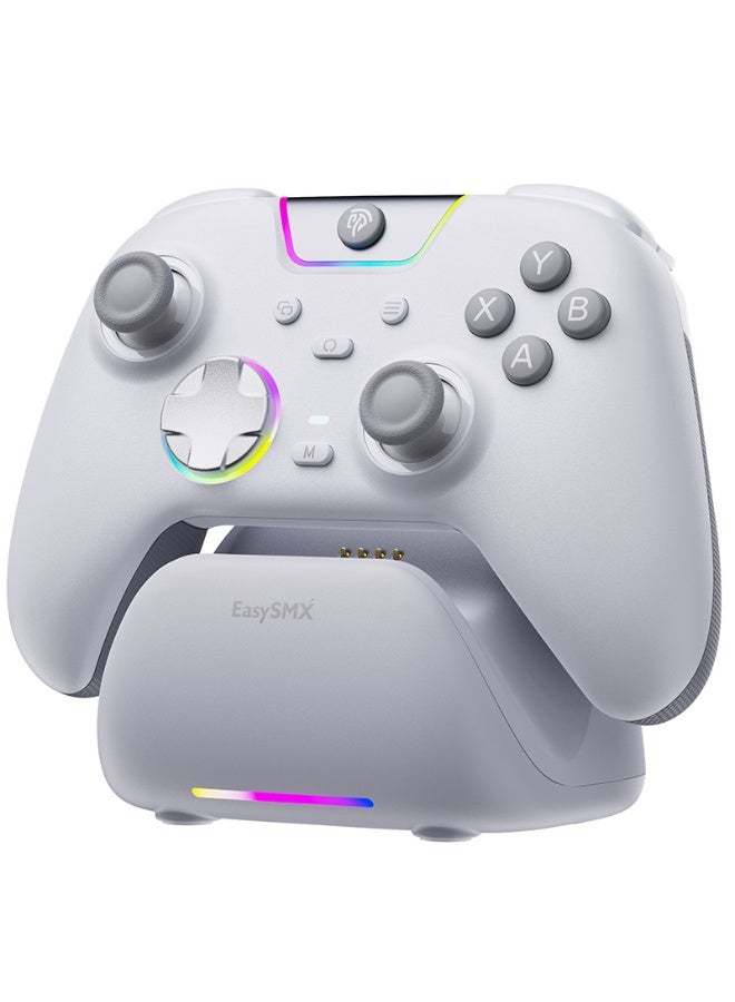 EasySMX Professional Gamepad EasySMX X05 Pro Wireless Game Controller with Charging Dock for PC/Switch/Steam/iOS/Android/Android TV BOX with Dual-Mode Impulse Triggers, Hall Joysticks, Ergonomic Skin-Like Grip, Quiet-Touch Low-Noise Buttons, 1000Hz Polling, 2 Programmable Buttons, RGB, 1000mAh Battery - Image 1
