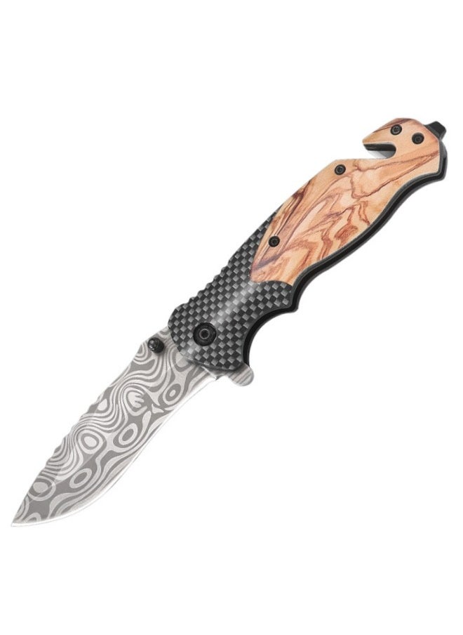Browning التخييم بقاء الفولاذ المقاوم للصدأ سكينة للاستعمال الخارجي مع صلابة عالية الخشب الصلب مقبض سكين للفرد  - Image 1