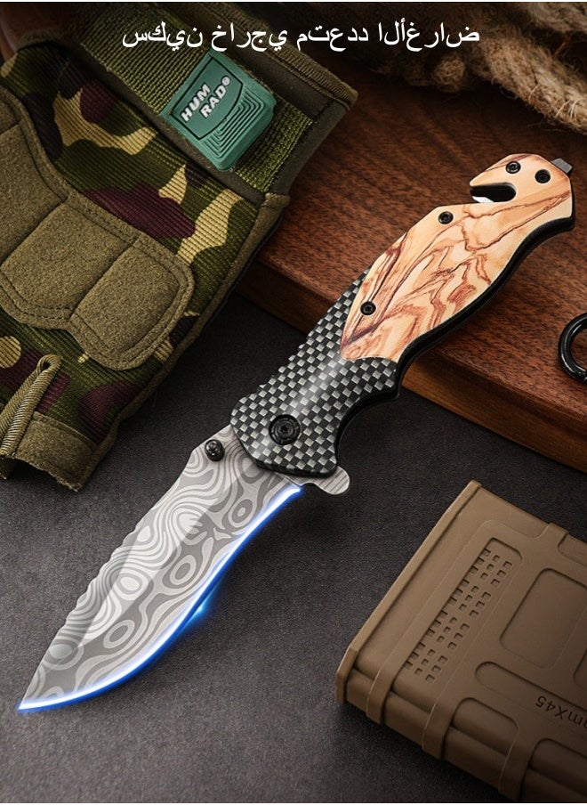 Browning التخييم بقاء الفولاذ المقاوم للصدأ سكينة للاستعمال الخارجي مع صلابة عالية الخشب الصلب مقبض سكين للفرد  - Image 2