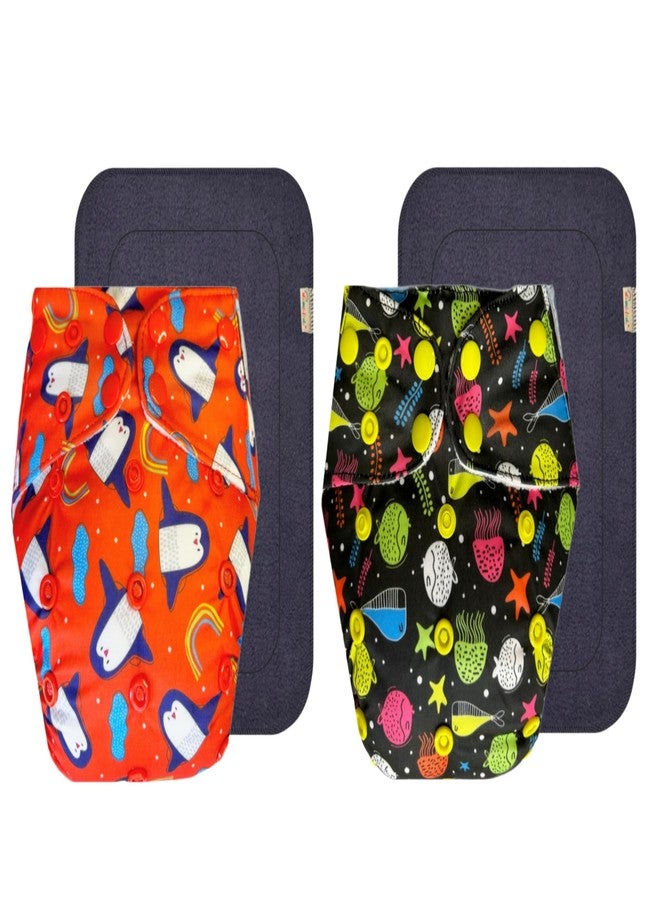 Dumbledo Premium Cloth Diaper with Gray Insert (Pack of 2) | Snug Fit | Breathable | Adjustable Snaps | Perfect for Indian Summers | 3 Months - 3 Years | Unisex Baby - Image 1