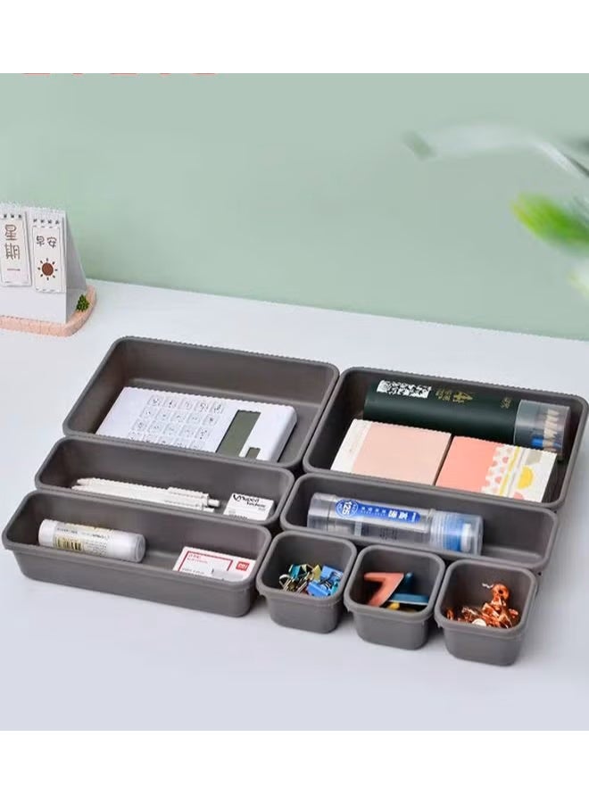 EETU Desk Drawer Organizer,8-Piece Interlocking Drawer Organizers Storage Bins Container For Kitchen Utensils Bathroom,Makeup,Jewelries,Medicine - Image 1