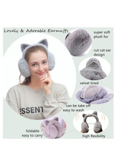 SYOSI Winter Ear muffs Faux Fur Warm Earmuffs Adjustable Foldable Outdoor Ear Warmers For Women Girls Men，1pack/2pack  - Image 3