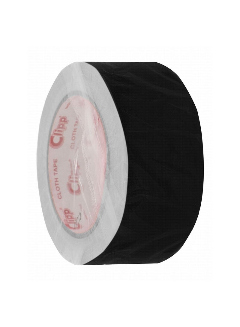 CLIPP 2 Inch Wide Cloth Duct Tape 25 Meter Length Black 