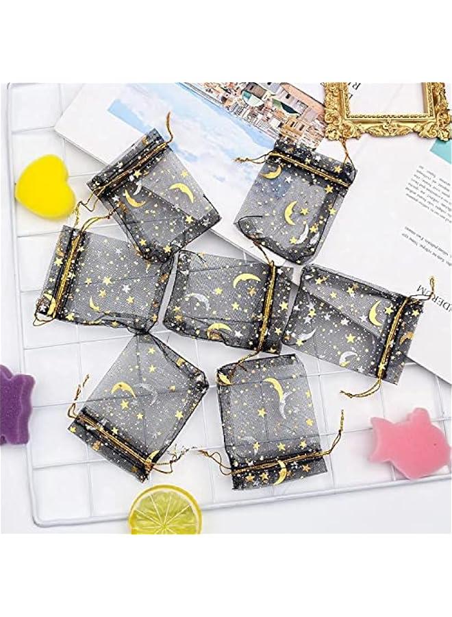 فايلكس أكياس شفافة أسود لل زخارف ذية وقمر وجوم  ماسة لحفلات استقال المولود والزفاف وعيد الح  مجموعة م 100 قطعة م الأورجازا  إيليكدو - Image 2