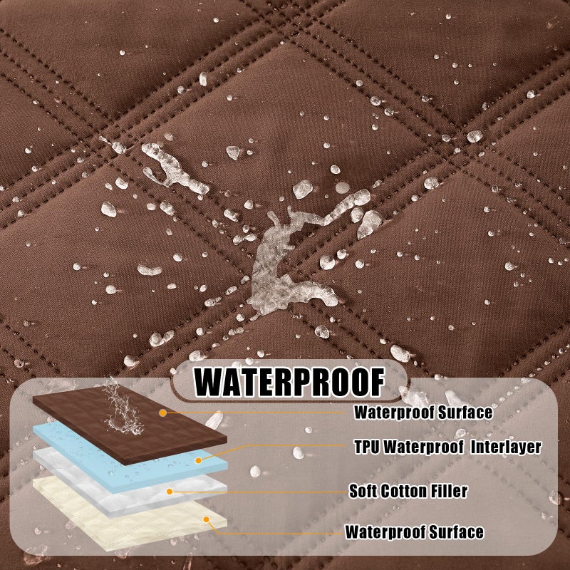 Smiry Waterproof Dog Bed Cover Blanket 30x70, Soft Reversible Pet Blanket, Washable Leakproof Cats Dogs Couch Cover for Sofa, Couch, Furniture, Brown/Beige - Image 2