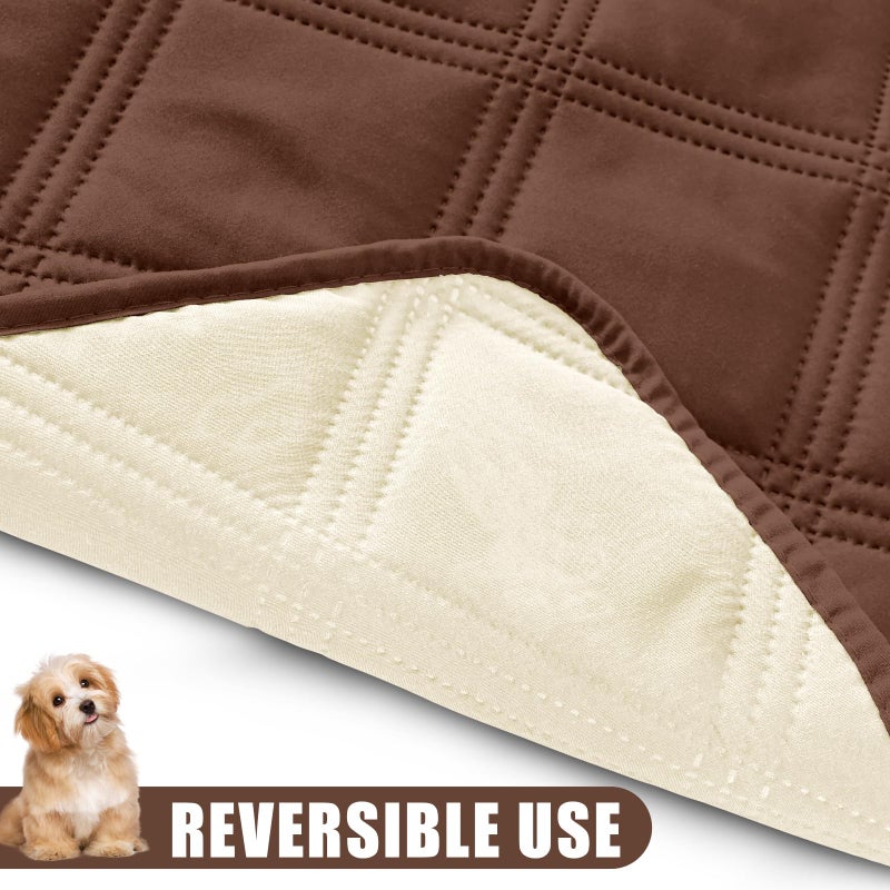 Smiry Waterproof Dog Bed Cover Blanket 30x70, Soft Reversible Pet Blanket, Washable Leakproof Cats Dogs Couch Cover for Sofa, Couch, Furniture, Brown/Beige - Image 3
