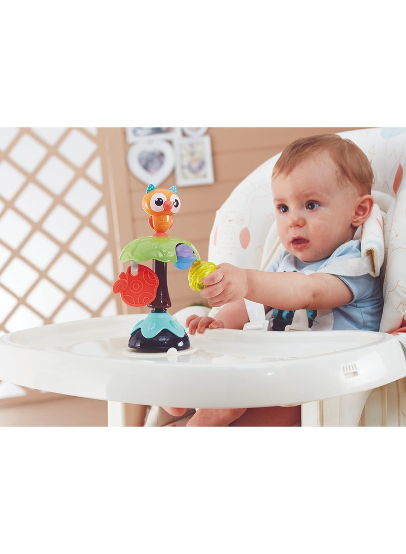 Hola  Smart Owl Highchair Toy with Suction – Sensory Development Toy for Babies 6M+, Stimulates Vision, Hearing, and Touch, Fine Motor Skills, Non-Toxic and Easy to Clean, Mealtime Toys - Image 1
