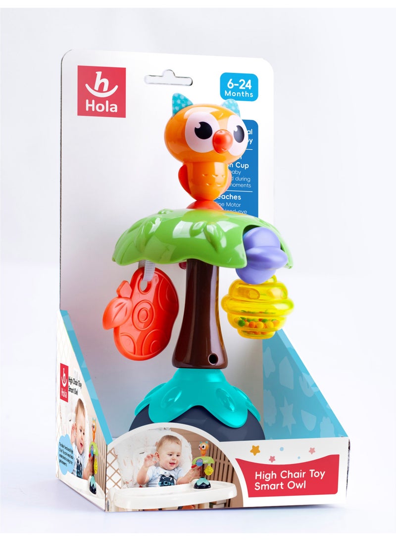 Hola  Smart Owl Highchair Toy with Suction – Sensory Development Toy for Babies 6M+, Stimulates Vision, Hearing, and Touch, Fine Motor Skills, Non-Toxic and Easy to Clean, Mealtime Toys - Image 4