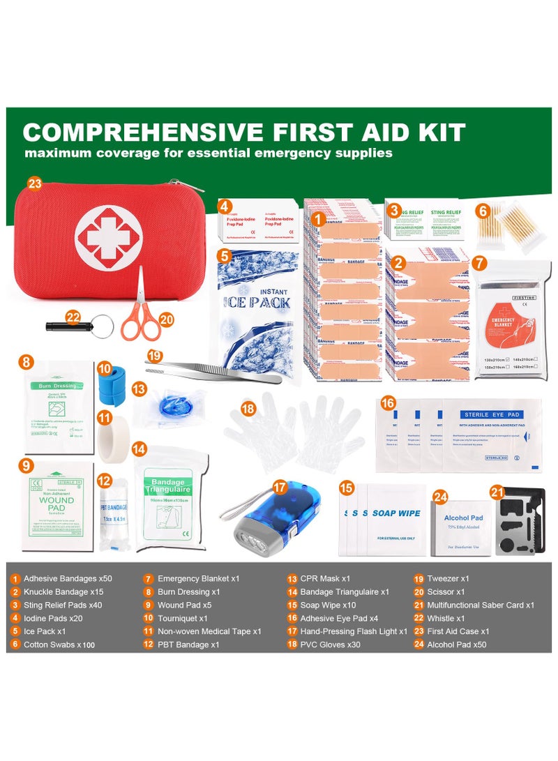 SYOSI 338 Pcs First Aid Kit Waterproof Emergency Kit Survival Gear Trauma Kit with Essential Emergency Medical Supplies Suitable for Travel Home Office Vehicle Outdoor Camping Hiking - Image 5